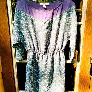 Forever 21 Contemporary dress lightweight long sleeve purple blue